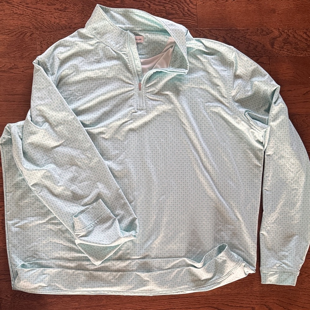 Peter Millar Aqua Quarter-Zip Pullover
